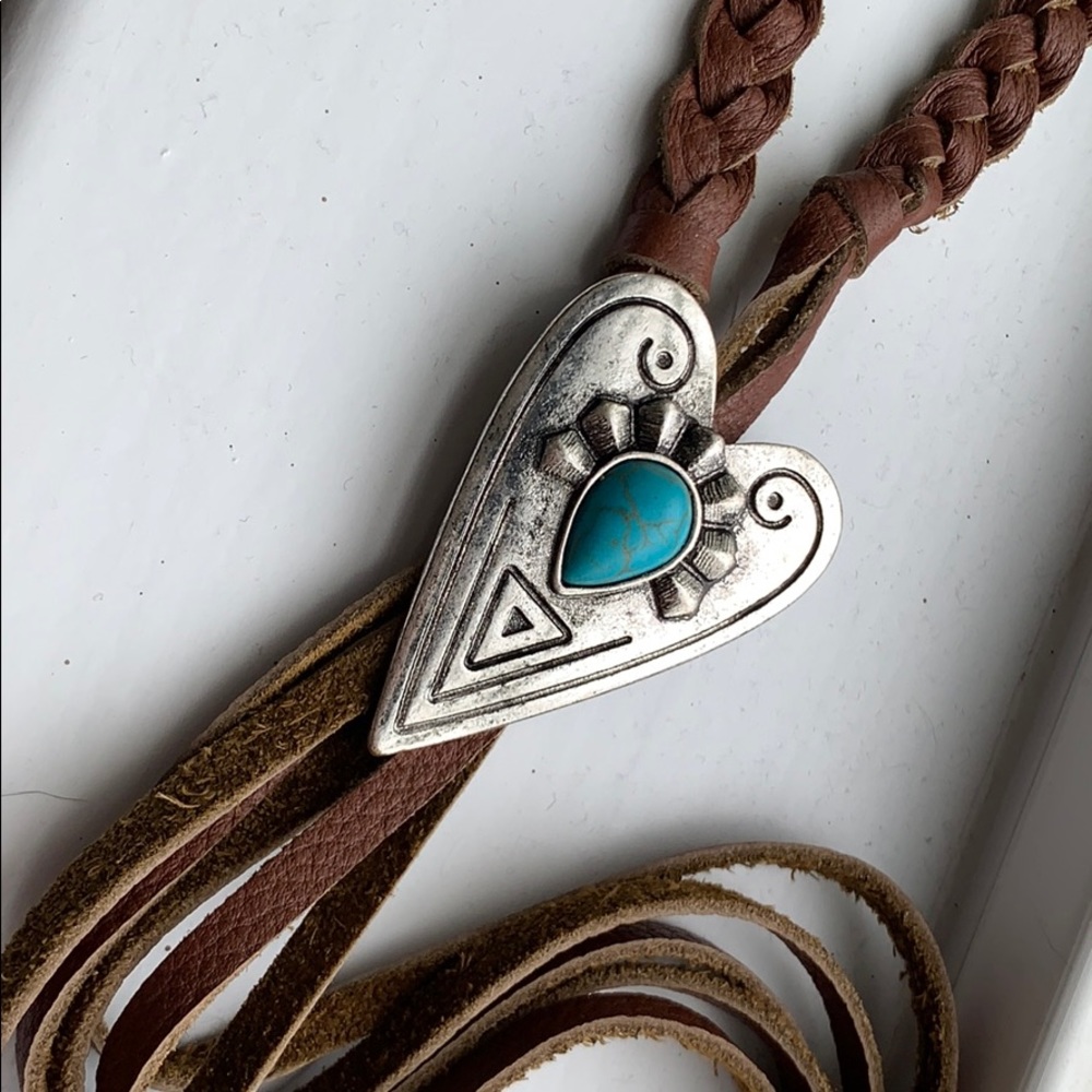 NWT Leather Silver Turquoise Set